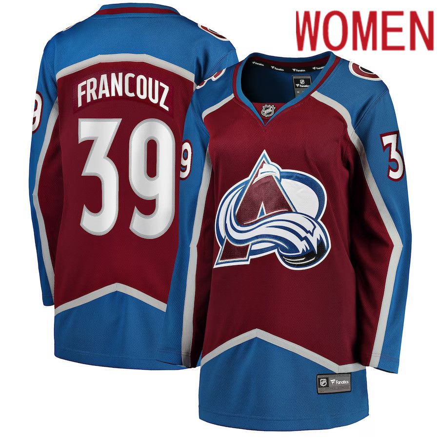 Women Colorado Avalanche #39 Pavel Francouz Fanatics Branded Burgundy Home Breakaway Player NHL Jersey->women nhl jersey->Women Jersey